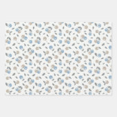 Boho Beach Kersen - beige blauw fruit patroon. Inpakpapier Vel (Voorkant)