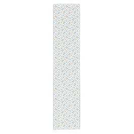 Boho Beach Kersen - beige blauw fruit patroon. Korte Tafelloper