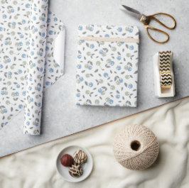 Boho Beach Kersen - salie blauwe fruit patroon. Cadeaupapier