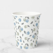 Boho Beach Kersen - salie blauwe fruit patroon. Papieren Bekers (Rechts)