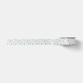 Boho Beach Kersen - salie blauwe fruit patroon. Satijnen Lint