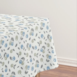 Boho Beach Kersen - salie blauwe fruit patroon. Tafelkleed