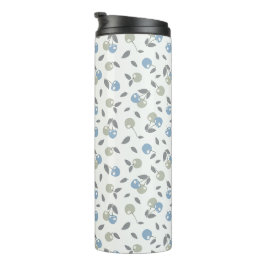Boho Beach Kersen - salie blauwe fruit patroon. Thermosbeker
