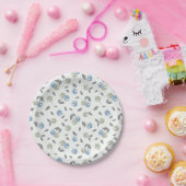 Boho Beach Kersen - salie blauwe fruitpatroon. Papieren Bordje (Feest)