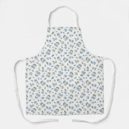 Boho Beach Kersen - salie blauwe fruitpatroon. Schort