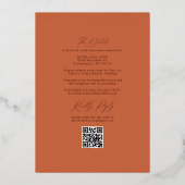 Boho Beach Kust- & RSVP QR-code Trouwkaart Goud Folie Uitnodiging (Achterkant)