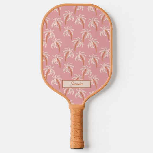 Boho Beach Palm Custom Naam Pickleball Paddle (Voorkant)