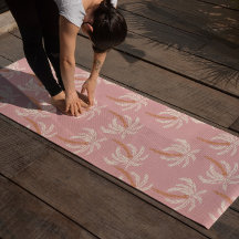 Boho Beach Palm Yoga Mat Tropische Kust Pilates