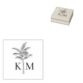 Boho Beach palmboom monogram Rubberstempel (Gestempeld)