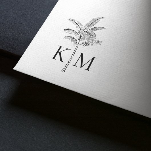 Boho Beach palmboom monogram Rubberstempel