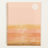 Boho Beach Scene Sunset Over Ocean Waterverf Planner (Voorkant)