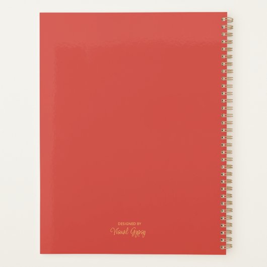 Boho Beach Scene Sunset Over Ocean Waterverf Planner (Achterkant)