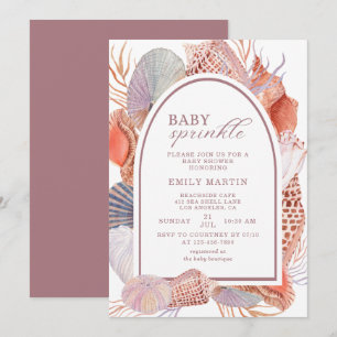 Boho Beach Seashell Baby Sprinkle Kaart