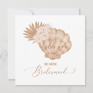 Boho Beach Seashell bruidsmeisje voorstel Kaart