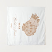 Boho Beach Seashell Vrijgezellenfeest Foto achterg Wandkleed (Voorkant (horizontaal))