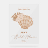 Boho Beach Seashell Vrijgezellenfeest Welkom Acryl Bord (Voorkant)