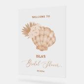 Boho Beach Seashell Vrijgezellenfeest Welkom Acryl Bord (Hoek)