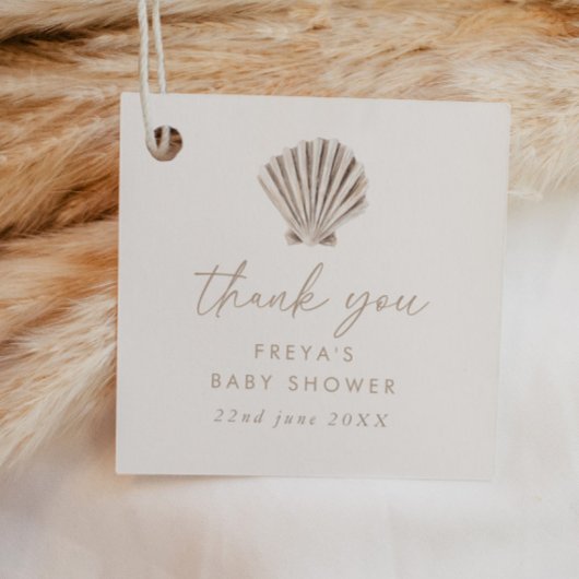 Boho Beach Shell Baby shower Bedankjes Labels
