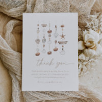 Boho Beach Shell Baby shower bedankkaart