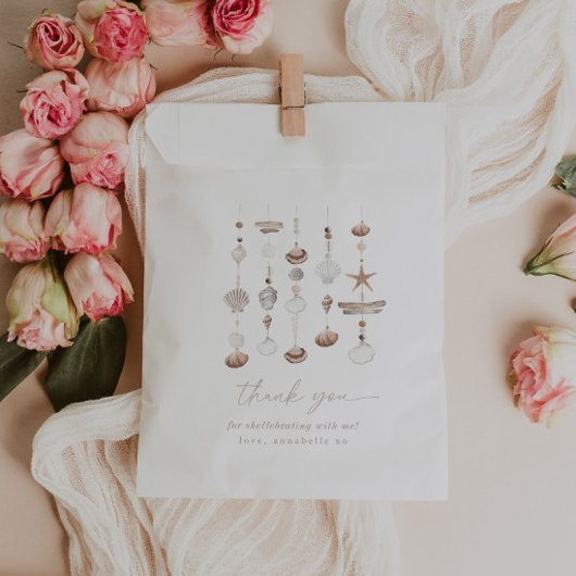 Boho Beach Shell Baby shower Bedankzakje