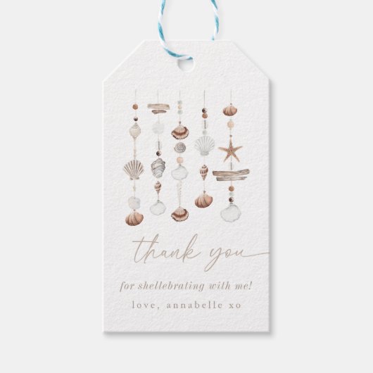 Boho Beach Shell Baby shower Cadeaulabel (Voorkant)