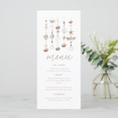 Boho Beach Shell Baby shower Menu (Staand voorkant)