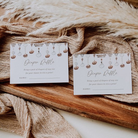 Boho Beach Shell Luier Raffle Enclosure Kaart