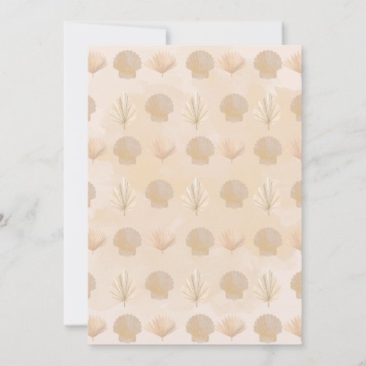 Boho Beach Shell Ocean Wedding Kaart (Achterkant)
