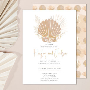 Boho Beach Shell Ocean Wedding Kaart