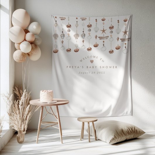 Boho Beach Shell Welkomstbord Wandkleed