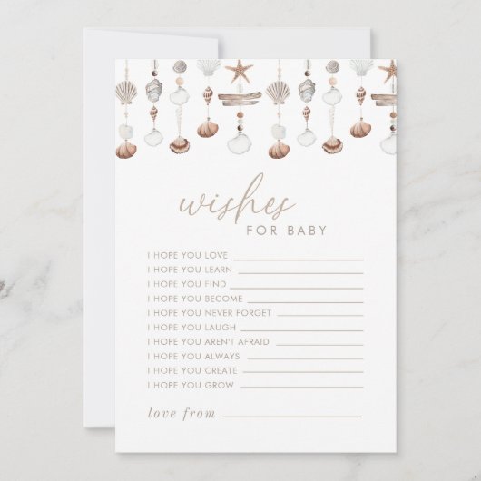 Boho Beach Shell wil Baby-Kaart Kaart (Voorkant)