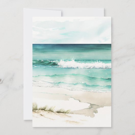 Boho Beach sinaasappel Bloemen Bruids Douche Uitno Kaart (Achterkant)