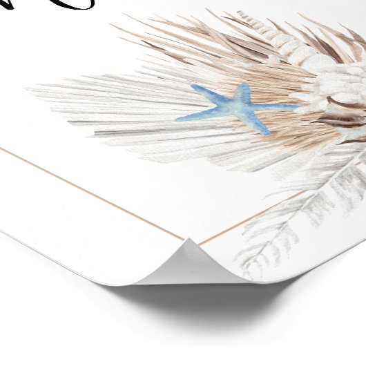 Boho Beach Table Number Poster (Hoek)