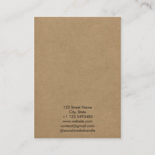 Boho Beach Terracotta Oorbel Sieraden Display Chic Visitekaartje (Achterkant)