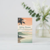 Boho Beach Terracotta Oorbel Sieraden Illustratie Visitekaartje (Staand voorkant)