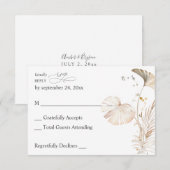Boho Beach Tropical Beige Floral no Meal RSVP (Voorkant / Achterkant)