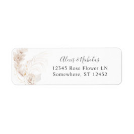 Boho Beach Tropical beige Floral Return Address 2 Etiket