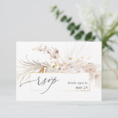 Boho Beach Tropical beige Floral w Meal RSVP 2 (Staand voorkant)