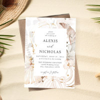 Boho Beach Tropical beige Floral Wedding