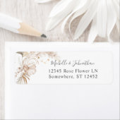 Boho Beach Tropisch Beige Bloem Retouradres 1b Etiket (Insitu)