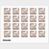 Boho Beach Tropisch Beige Bloemendecor Bedankt 2 Vierkante Sticker (Vel)