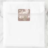 Boho Beach Tropisch Beige Bloemendecor Bedankt 2 Vierkante Sticker (Tas)