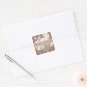 Boho Beach Tropisch Beige Bloemendecor Bedankt 2 Vierkante Sticker (Envelop)