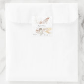 Boho Beach Tropisch Beige Bloemige Dank Je Vierkante Sticker (Tas)