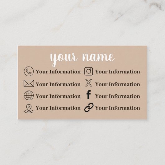 Boho Beach voor Cristal Visitekaartje (Achterkant)