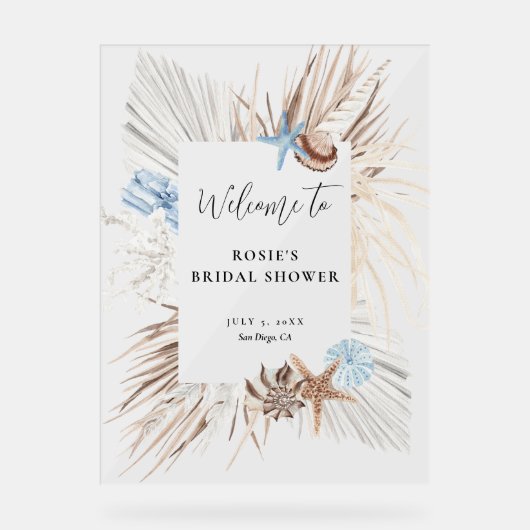 Boho Beach Vrijgezellenfeest Acryl Bord (Voorkant)