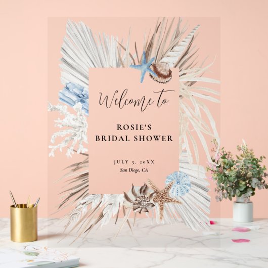 Boho Beach Vrijgezellenfeest Acryl Bord (Huwelijk)