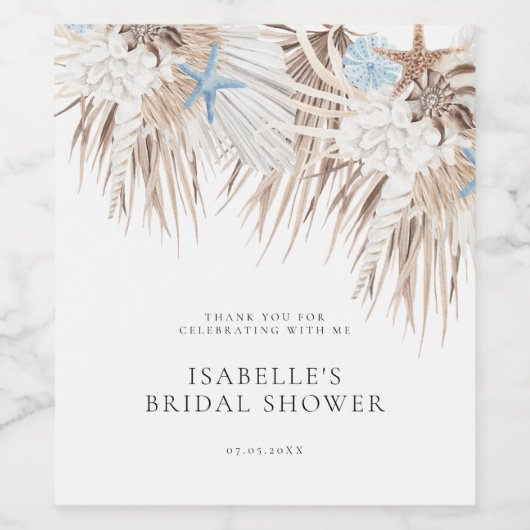 Boho Beach Vrijgezellenfeest Wijn Etiket (Enkel label)