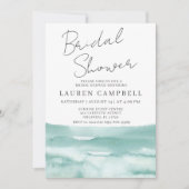 Boho Beach Waterverf Blauwgroen blauw Vrijgezellen Kaart (Voorkant)