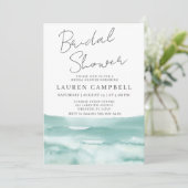 Boho Beach Waterverf Blauwgroen blauw Vrijgezellen Kaart (Staand voorkant)